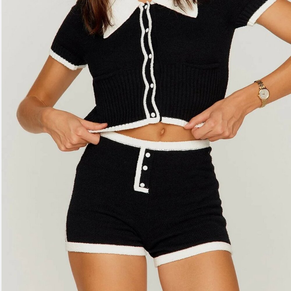 house of sunny contrast hot pants new